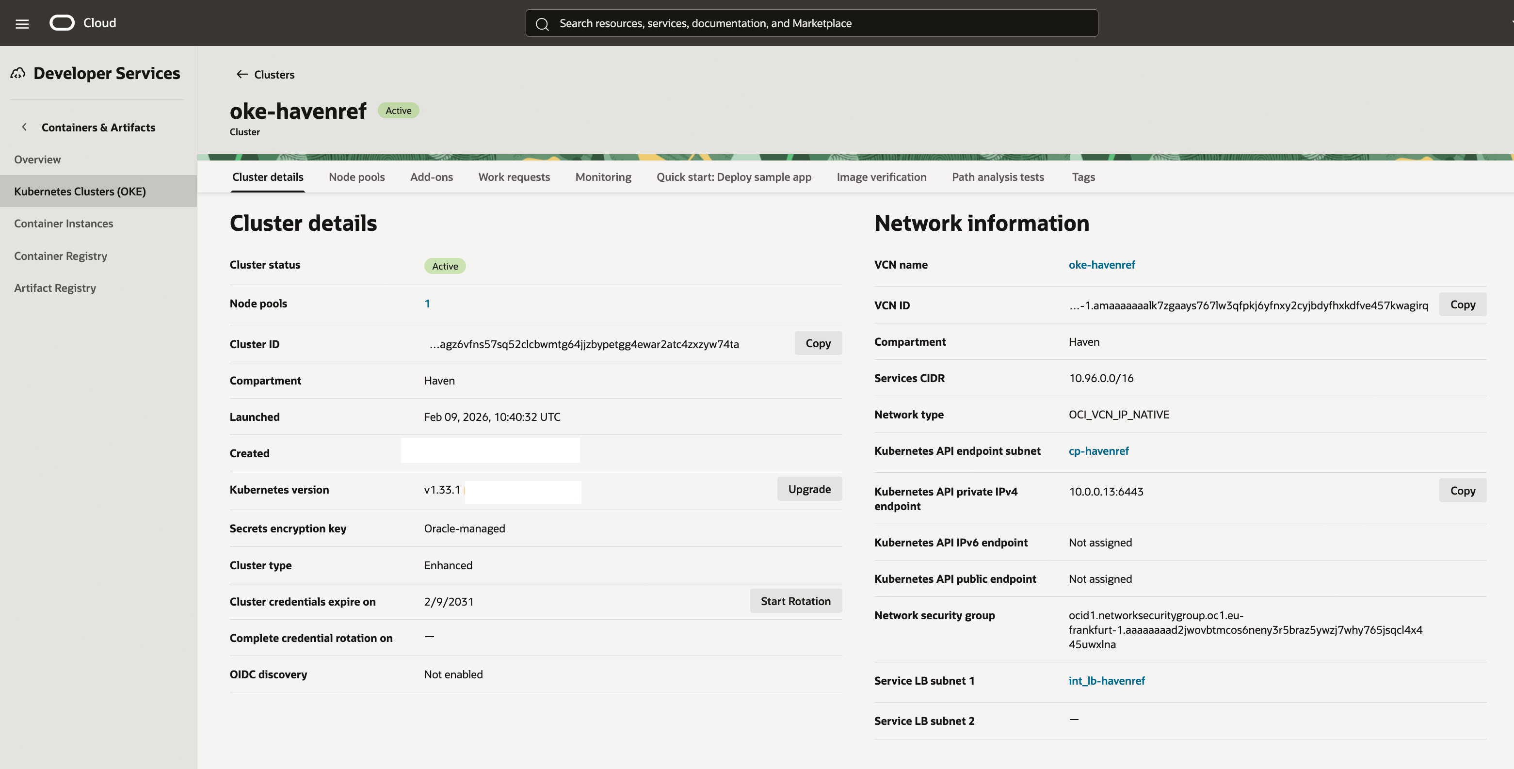Haven op Oracle Kubernetes Engine